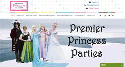 Desktop Screenshot of premierprincessparties.com