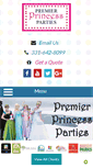 Mobile Screenshot of premierprincessparties.com